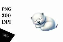Vibrant Baby Polar Bear Moon Clipart Product Image 1