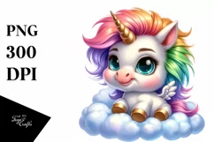 Cute Baby Unicorn Posing Johnny | Sublimation | Clipart Product Image 1