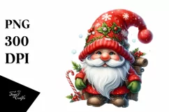 Christmas Gnome,Watercolor PNG Product Image 3