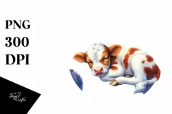 Vibrant Baby Cow Moon Clipart Product Image 3
