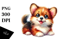 Whimsical Baby Pembroke Welsh Corgi PNG Product Image 1