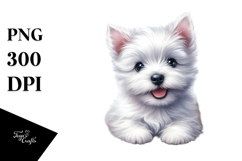 Baby West Highland White Terrier Watercolor PNG Product Image 1