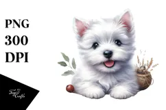 Happy Baby West Highland White Terrier PNG Product Image 1