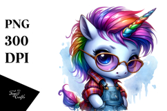 Vibrant Unicorn in Watercolor, High-Res PNG Product Image 1