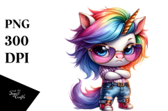 Vibrant Unicorn in Watercolor, High-Res PNG Product Image 1