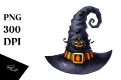Funny Halloween Hat Watercolor Clipart Product Image 3