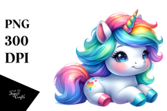 Cute Unicorn in the Style of PNG Product Image 1