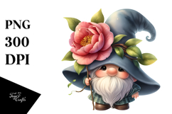 Cute GNOME with Camellia, Transparent PNG Product Image 1