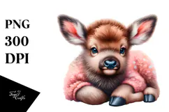 Cute Baby Elk in Style | Sublimation Clipart Product Image 1
