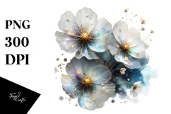 Chic Cosmos with Metallic Accents, PNG Product Image 1