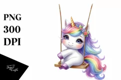 Cute Baby Unicorn Rainbow Clipart Product Image 1