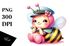 baby Bee on Sailor Resting, Transparent PNG Product Image 1