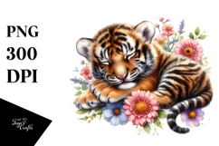 Sleeping Baby Tiger PNG Product Image 1