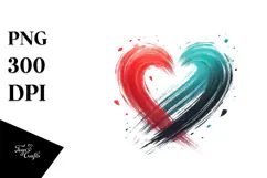 Simple Paintbrush Style Heart PNG Product Image 1