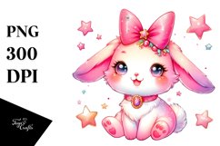cute Baby Rabbit on Star, Transparent PNG Product Image 1