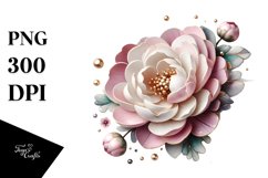 Pastel Wooden Peonies | Clipart Product Image 3