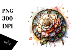 Abstract Stained Ranunculus | Sublimation | Clipart Product Image 1