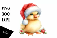 Cute Baby Duck,Watercolor PNG Product Image 1
