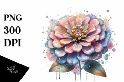 Shiny Transparent Zinnia PNG Product Image 1