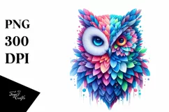 Vibrant Ice Owl, Transparent PNG Product Image 1
