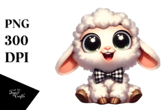 Playful Lamb with Expressive Eyes, PNG Product Image 1