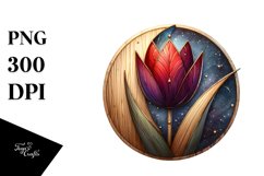 Wooden Stained Tulip Shiny Material | Sublimation Clipart Product Image 1
