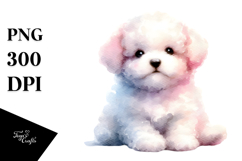 Cute Watercolor Bichpoo with Christmas Gifts Product Image 1