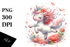 Cute Baby Unicorn Tumbling Spring Petals Wind Product Image 3