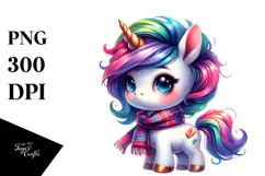 Cute Vibrant Unicorn with Fur Texture PNG Product Image 1