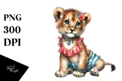 Digital Cute Lion Beachwear PNG Product Image 1