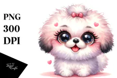 Cute Cartoon Bichpoo PNG Product Image 1