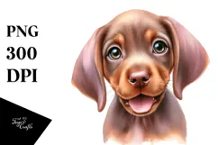 Happy Baby Vizsla Dog PNG Product Image 1