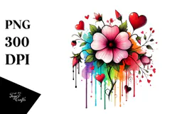 Simple Watercolor with Sketches and Hearts PNG Product Image 1