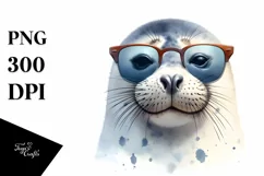 Funny Cute Seal Portrait | Sublimation Clipart Product Image 1