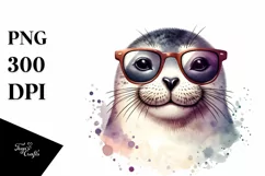 Funny Cute Seal Portrait | Sublimation Clipart Product Image 3