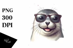 Funny Cute Seal Portrait | Sublimation Clipart Product Image 3
