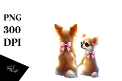 Pastel Watercolor Chihuahua and Heart PNG Product Image 1