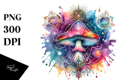 Colorful Magical Celestial Mushroom PNG Product Image 1