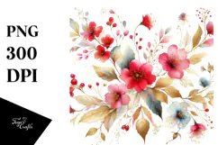 Colorful Red Flowers PNG Product Image 1