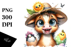 Funny Baby Horse Chick | Sublimation | Clipart Product Image 1