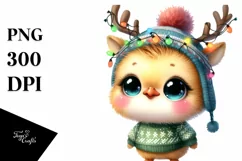 Winter Peacock with Reindeer Horns PNG Product Image 3