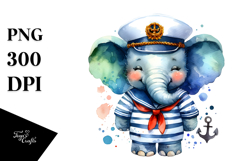 Cute Elephant Sailor Suit PNG Product Image 1