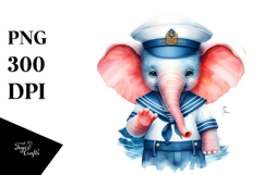 Cute Elephant Sailor Suit PNG Product Image 1