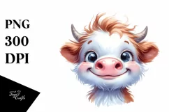 Funny Expressive Highland Cow PNG Product Image 3