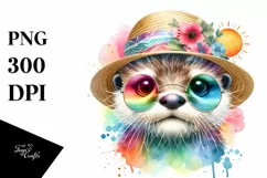 Colorful Layered Baby Otter | Sublimation | Clipart Product Image 1