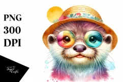 Colorful Layered Baby Otter | Sublimation | Clipart Product Image 3