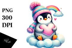 Pastel Penguin on Cloud PNG Product Image 1
