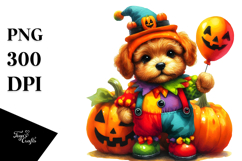 Watercolor Cute Baby Dog Halloween | Clipart Product Image 1