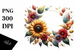 Abstract Small Sunflower Watercolor Clipart Product Image 1