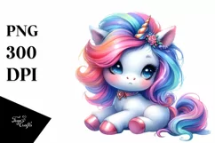 Cute Baby Unicorn with Cool Haircut | Sublimation | Clipart Product Image 3